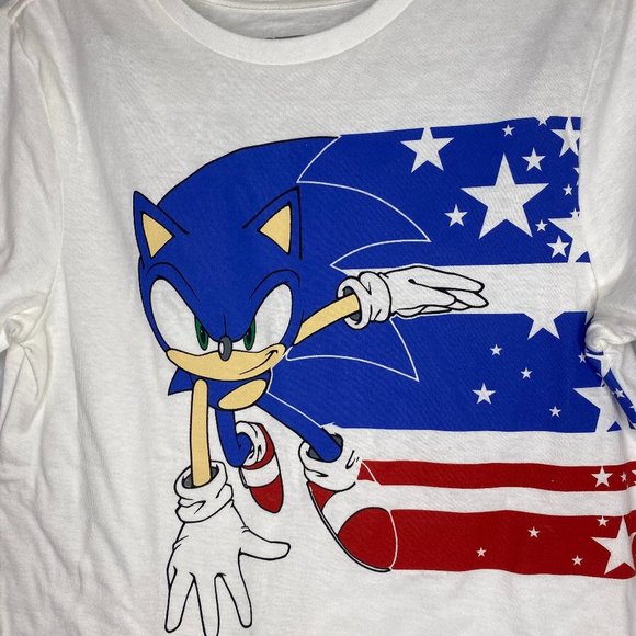 Sonic the Hedgehog, America NWT, boy's Large, 100% cotton short sleeved t-shirt. - Picture 5 of 7